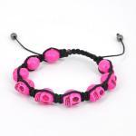Pink Skull Heads Friendship Bracelet