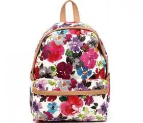 Retro Printed Floral Backpack